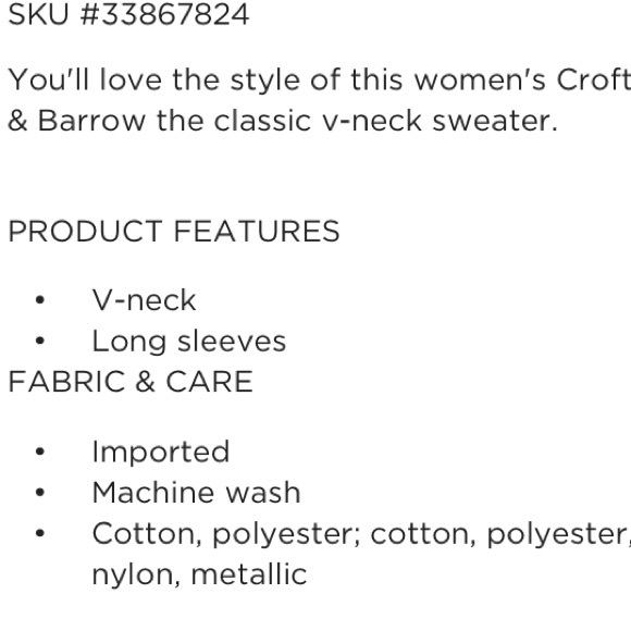 CROFT & BARROW Cable Classic Sweater Sangria XL - Picture 6 of 6